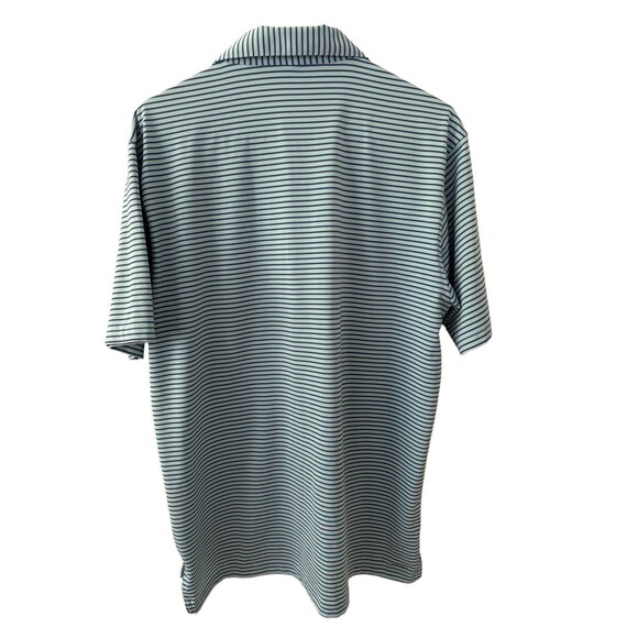 OLiVER RiDLEY Blue‎ Striped Athletic Golf Polo Shirt Size Medium - Picture 2 of 7